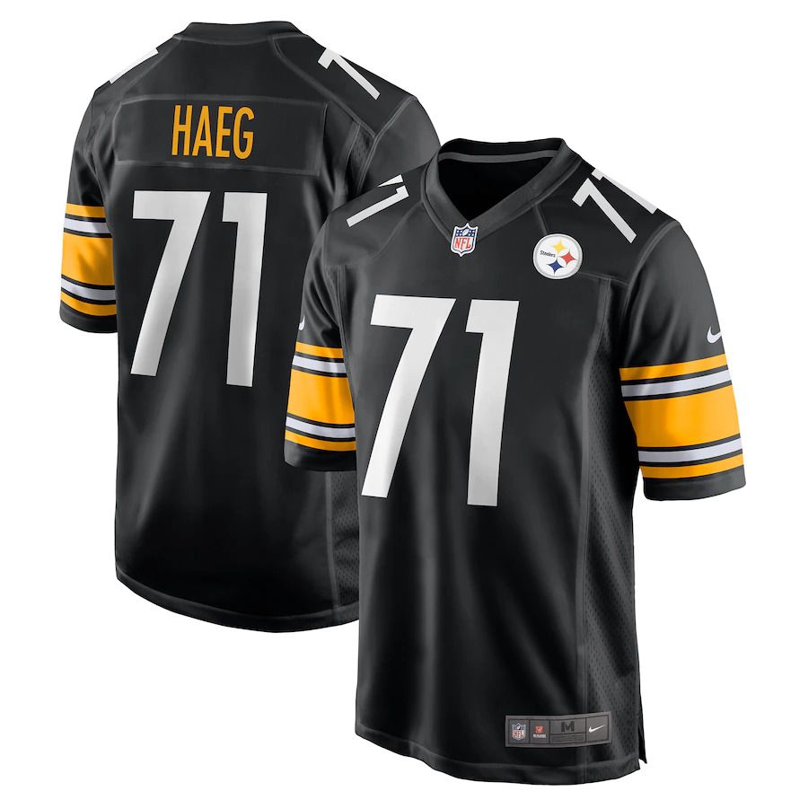 Men Pittsburgh Steelers #71 Joe Haeg Nike Black Game NFL Jersey